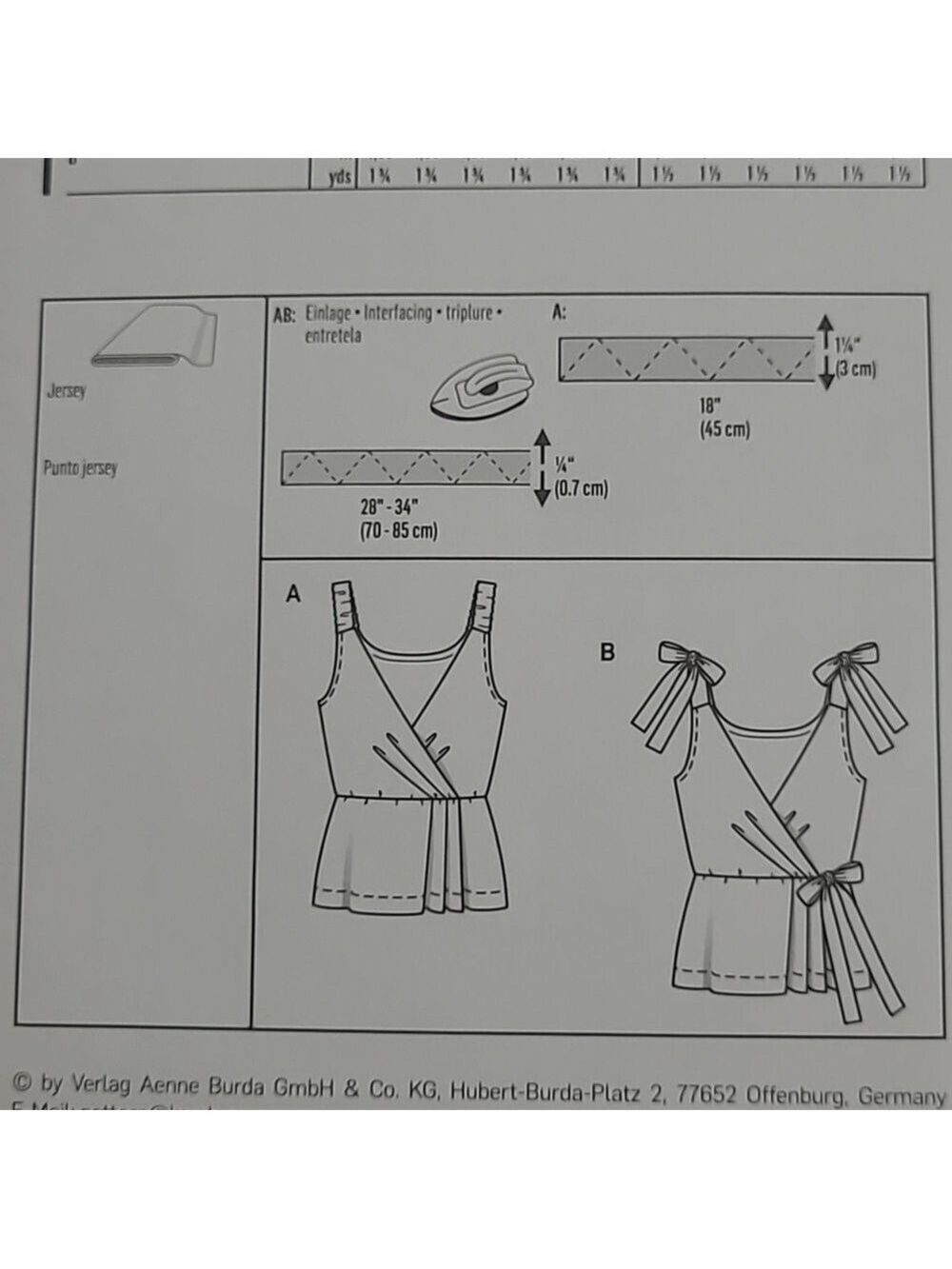 ✨4/$20✨ Burda 6232 Top sewing Pattern Uncut Size 8-18 DIY Supplies - Picture 6 of 6